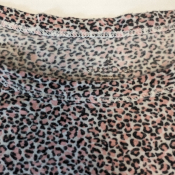 Cuddl Duds Pink Cheetah Print Pajama Top Women's Large Comfy Long Sleeve - Picture 3 of 12